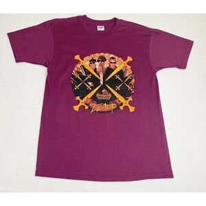 Vintage 90s ZZ Top Tour T-Shirt Red Burgundy Large Single Stitch 1997